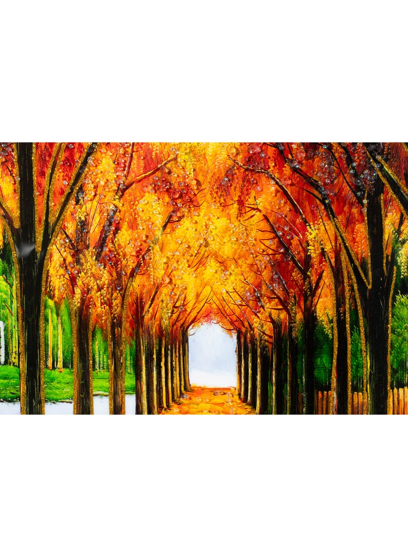 50x70cm Autumn Tree Avenue Resin Crystal Art Painting – 3D Stereo Landscape Wall Art for Living Room, Bedroom & Entryway – Nordic Modern Home Decor - Image 4